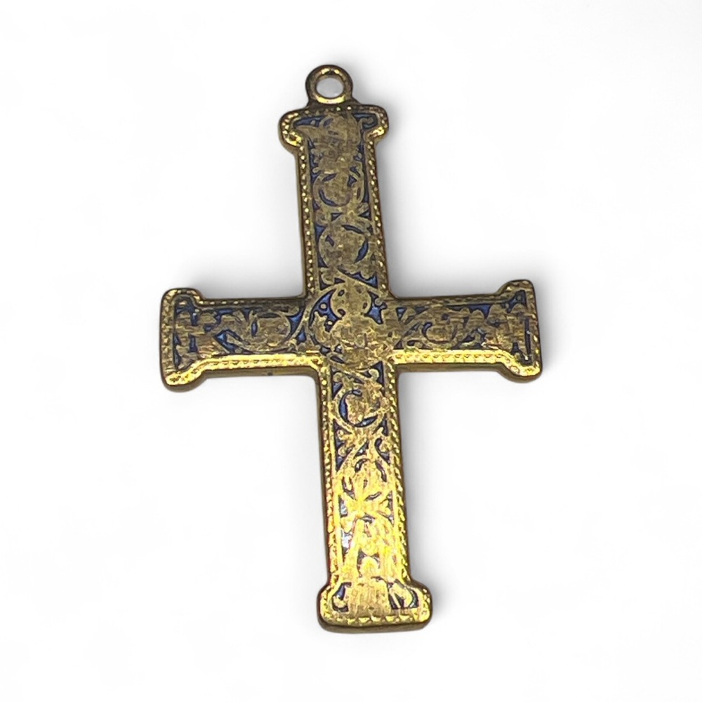 Vintage 1985 Metropolitan Museum of Art MMA Signed Byzantine Gold Cross pendant